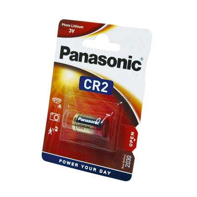 PANASONIC - CR2P-NE. Batteria al litio cilindrica di Li-MnO2. Gamma  consumatore. Modello CR2. Tensione nominale: 3Vdc. Capacità: 0,750Ah