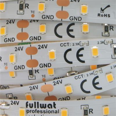 FULLWAT - DOMOX-2835-BH-HGPX. LED-Streifen  normalspeziell für dekoration | beleuchtung. Reihe standard . Extra-warmes Weiß - 2700K. CRI>80 - 24Vdc - 12W/m- 1260 Lm/m - IP20 - 60 led/m- 5m