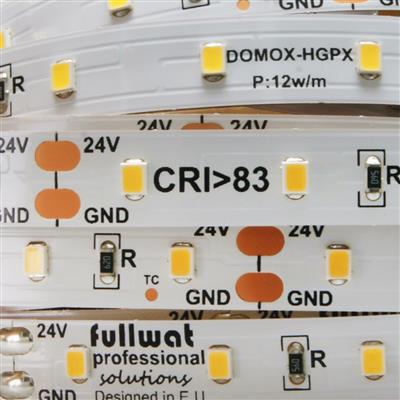 FULLWAT - DOMOX-2835-BN-HGPX. LED-Streifen  normalspeziell für dekoration | beleuchtung. Reihe standard . Naturweiß - 4000K. CRI>80 - 24Vdc - 12W/m- 1320 Lm/m - IP20 - 60 led/m- 5m