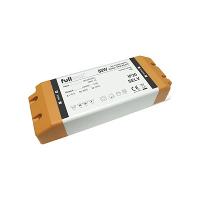 FULLWAT - DRX-80-24T. 80W switching power supply, "Plastic box-covers" shape. AC Input: 180 ~ 264  Vac. DC Output: 24Vdc / 3,3A