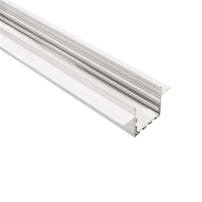FULLWAT - ECOX-LUM2E-3-BL-LZO.  Perfil de alumínio de embutir branco de estilo para placas de gesso cartonado - 3000mm - IP40