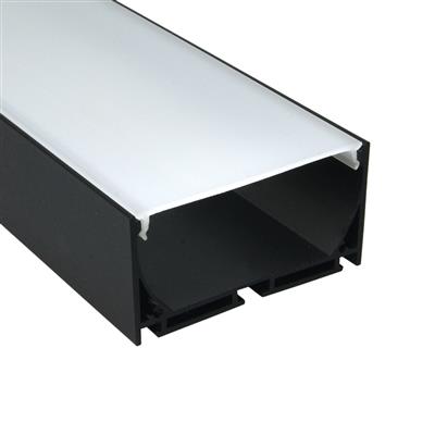 FULLWAT - ECOXG-70S-2-NG. Perfil de aluminio de superficie negro de estilo en "U" - 2000mm - IP40