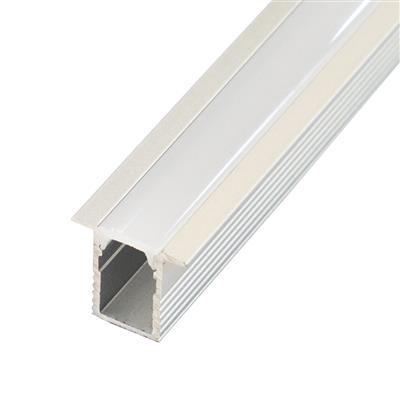 FULLWAT - ECOXM-12E-2D. Aluminum profile  for recessed mounting. Anodized.  2000mm length - IP40