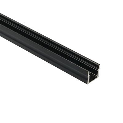 FULLWAT - ECOXM-15S-NG-2D. Aluminum profile  for surface mounting. Black.  2000mm length - IP40