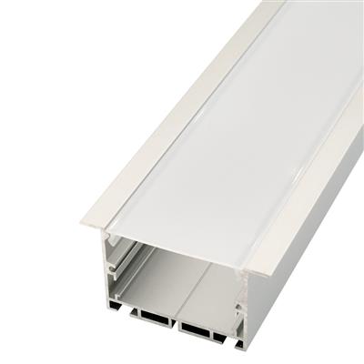 FULLWAT - ECOXM-50E-2D. Aluminum profile  for recessed mounting. Anodized.  2000mm length - IP40