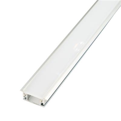 FULLWAT - ECOXM-7ESW-2D. Aluminum profile  for recessed mounting. Anodized. for floor shape. 2000mm length - IP64