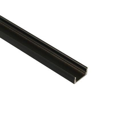 FULLWAT - ECOXM-7S-NG-2D. Aluminum profile  for surface mounting. Black.  2000mm length - IP40
