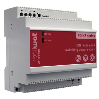 FULLWAT - FDIN5-12. 72W switching power supply, "DIN rail" shape. AC Input: 90 ~ 264 Vac. DC Output: 12Vdc / 6A