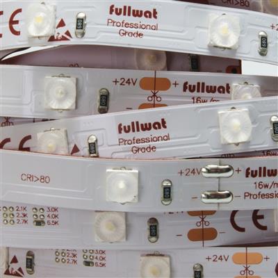FULLWAT -  FU-BLF-5060-BF-L160X.  Fita LED  sinalética  especial para sinalética . Série profissional .  Branco frio - 6000K.  CRI>80 - 24Vdc - 16,5W/m- 1600 Lm/m - IP20 - 28 - 5m