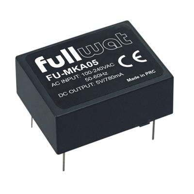 FULLWAT - FU-MKA05.  Fonte de alimentação industrial de  4W em formato "Módulo PCB". Entrada: 100 ~ 240 Vac . Saída: 5Vdc . / 0,78A