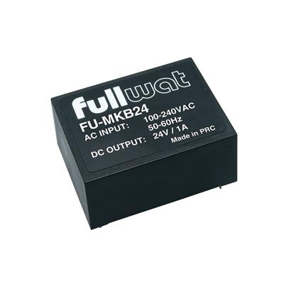 FULLWAT - FU-MKB24. 24W switching power supply, "PCB Module" shape. AC Input: 100 ~ 240 Vac. DC Output: 24Vdc / 1A