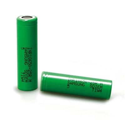 SAMSUNG - INR18650-25R. Bateria recarregável cilíndrica de Li-Ion. Gama  industrial. Modelo 18650. 3,7Vdc / 2,600Ah