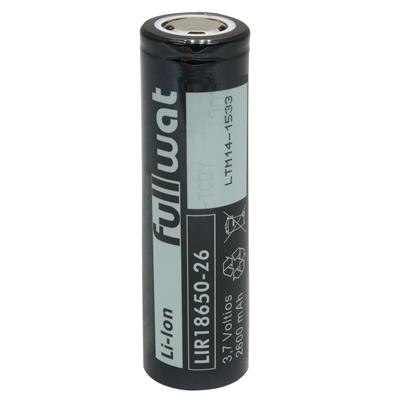 FULLWAT - LIR18650-26. Batterie rechargeable cylindrique de Li-Ion. Gamme industrielle. Modèle 18650. 3,7Vdc / 2,600Ah