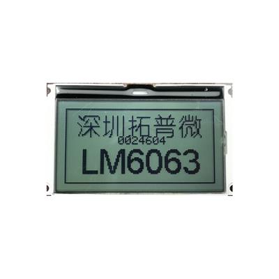 TOPWAY - LM6063ACW. Single color chart LCD display. Transmissive with FSTN and resolution 128 x 64mm. 3Vdc supply voltage. White background / Black color character.