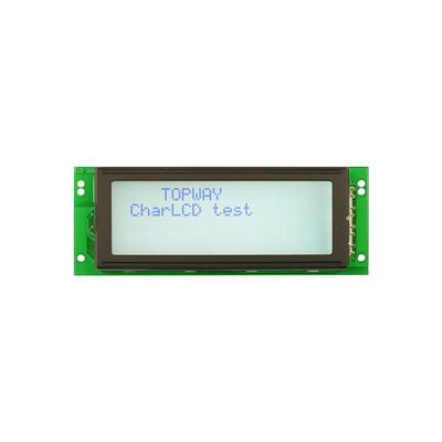 TOPWAY - LMB204CDC. Ecrã LCD Alfanumérico transflectivo com STN-Gray e formato 4 x 20. Tensão de alimentação 3Vdc . Fundo Branco / Carácter Cinzento