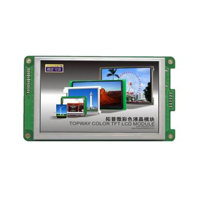 TOPWAY - LMT050DNCFWU-NEN. Afficheur LCD grafique tft couleur. Transmissive type TFT et définition 800 x 480mm. Voltage d'alimentation 12Vdc. Fond Blanc / Caractère RGB