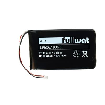 FULLWAT - LP6067100-CI. Batterie rechargeable prismatique de Li-Po. Gamme industrielle. Modèle 6067100. 3,7Vdc / 4,600Ah