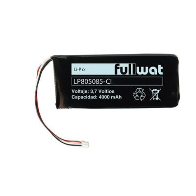 FULLWAT - LP805085-CI. Batterie rechargeable prismatique de Li-Po. Gamme industrielle. Modèle 805085. 3,7Vdc / 4,000Ah
