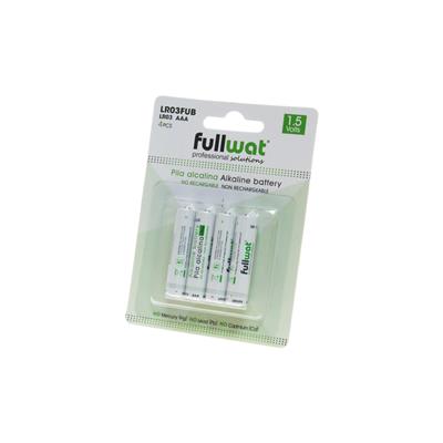 FULLWAT - LR03FUB. Pila alcalina en formato cilíndrica. Modelo AAA (LR03). Tensión nominal 1,5Vdc