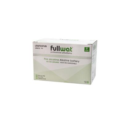 FULLWAT - LR6F22FUB. Pile alcaline format grand public | retail. Taille 6F22. Voltage nominale 9Vdc