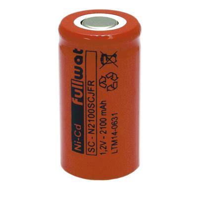 FULLWAT - N2100SCJFR. Wiederaufladbare Batterie (Akku) zylindrisch von Ni-Cd. industrie  Bereich. Modell SC . 1,2Vdc / 2,100Ah