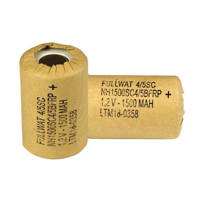 FULLWAT - NH1500SC4/5BFRP. Batteria ricaricabile cilindrico  di Ni-MH.  Gamma industriale.  Modello 4/5SC. Tensione nominale: 1,2Vdc . Capacità: 1,500Ah