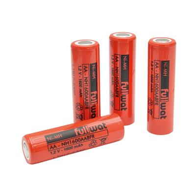 FULLWAT - NH1600AABFR. Bateria recarregável em formato  cilíndrico de Ni-MH. Gama industrial. Modelo AA. 1,2Vdc / 1,600Ah