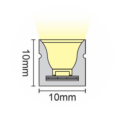 FULLWAT - NL-1010V-BC. Neón LED de flexión vertical con sección rectangular de 10x10mm.  Blanco cálido - 3000K - 750 Lm/m - 10W/m