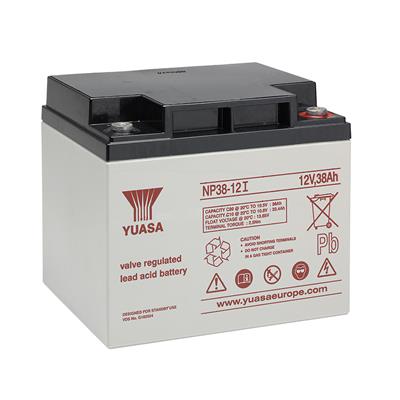 YUASA - NP38-12I. Lead Acid rechargeable battery. AGM technology. NP series. 12Vdc. / 38Ah  Stationary application.
