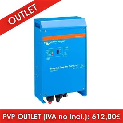 VICTRON - PHX-C12/1600. Convertisseur de voltage DC/AC 1200W d' onde sinusoïdale pure. Voltege d'entrée: 9,5 ~ 17Vdc. Voltage de sortie: 225,4 ~ 234,6Vac