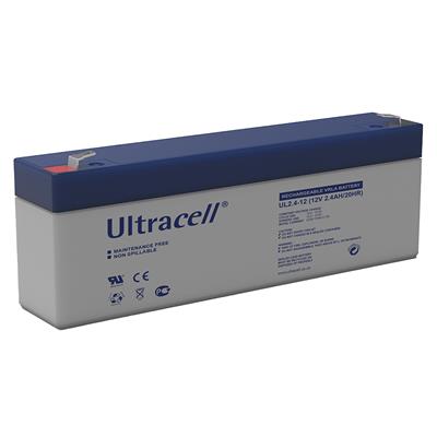 ULTRACELL - UL2.4-12. Batterie rechargeable au Plomb-acide technologie AGM-VRLA. Série UL. 12Vdc / 2,4Ah Application stationnaire