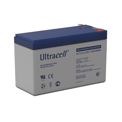 ULTRACELL - UL7.2-12. Wiederaufladbare Blei-Säure Batterie der Technik AGM-VRLA. Serie UL. 12Vdc / 7,2Ah der Verwendung stationär