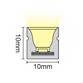 FULLWAT - NL-1010V-BC. Flexible LED-Neonröhre verticalmit  rechteckigvon 10x10mm.  Warmweiß - 3000K - 750 Lm/m - 10W/m